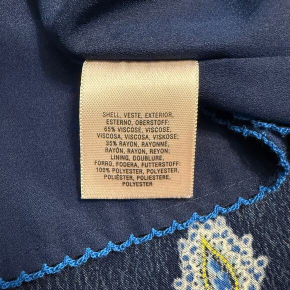 Maeve Anthropologie Eclipsed Wrap Dress Paisley Patchwork Blue Women’s Size 8 - Picture 10 of 11